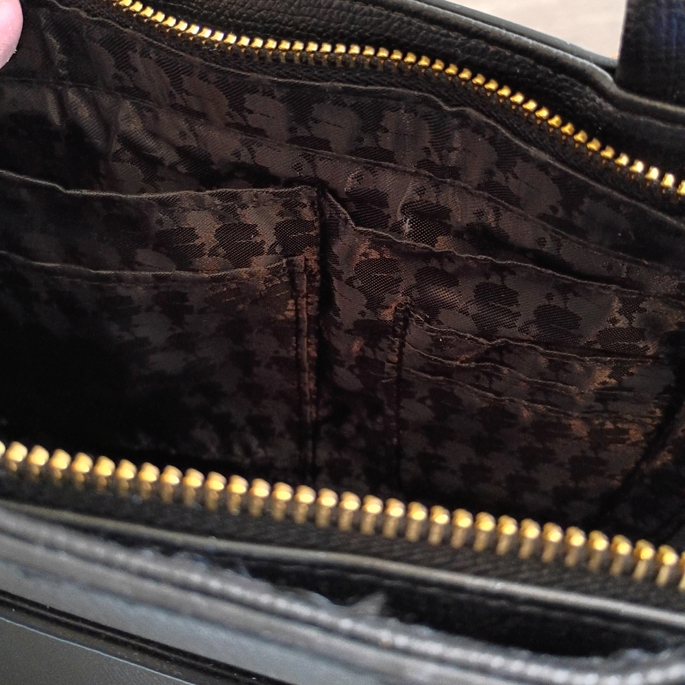 NWT Karl Lagerfeld Paris Black Vegan Leather Maybelle Charm Tote Crossbody Bag - Picture 8 of 10